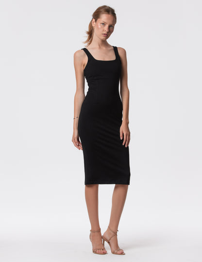 The Palermo Square Neck Midi Dress