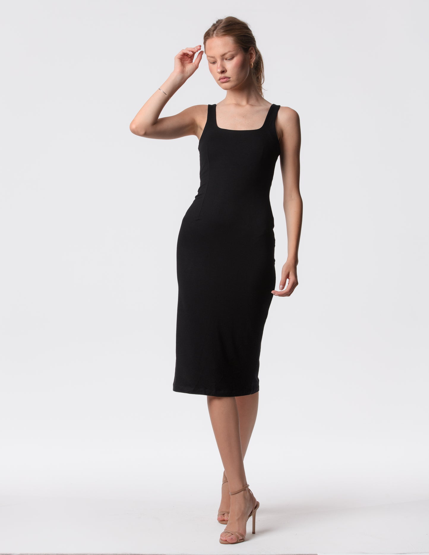 The Palermo Square Neck Midi Dress