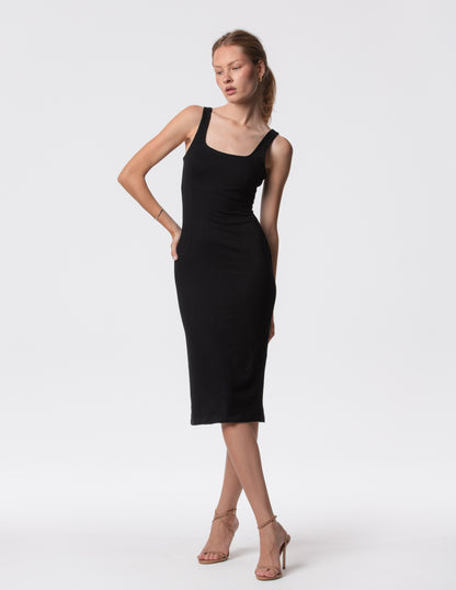 The Palermo Square Neck Midi Dress