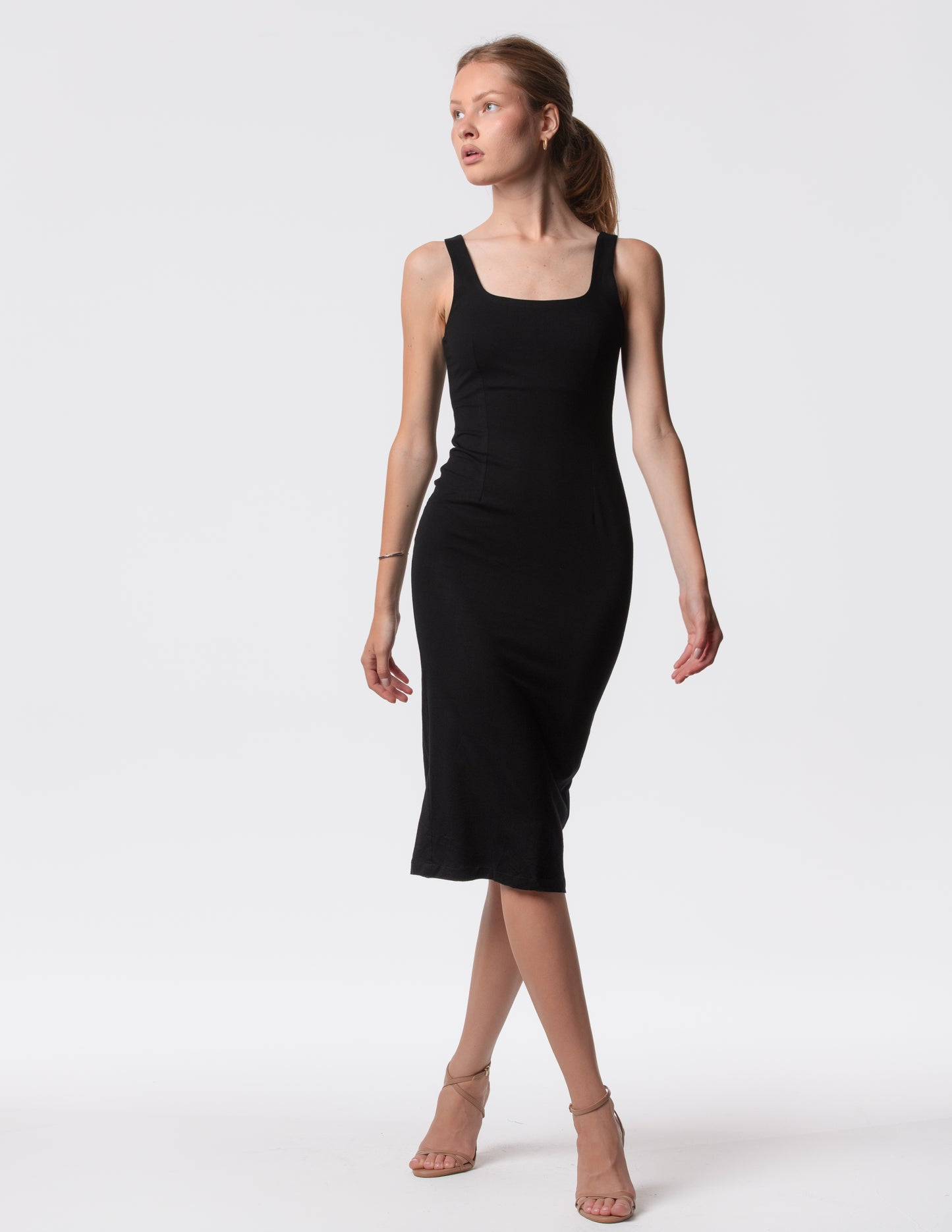 The Palermo Square Neck Midi Dress