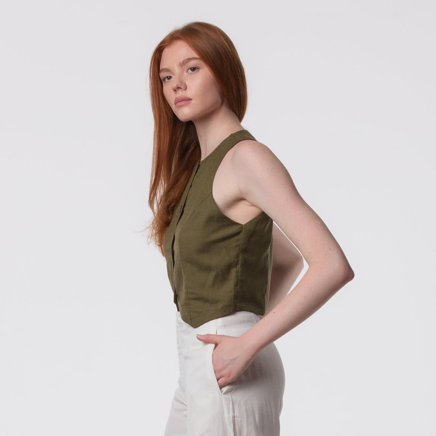 The Rachel Linen Blend Vest