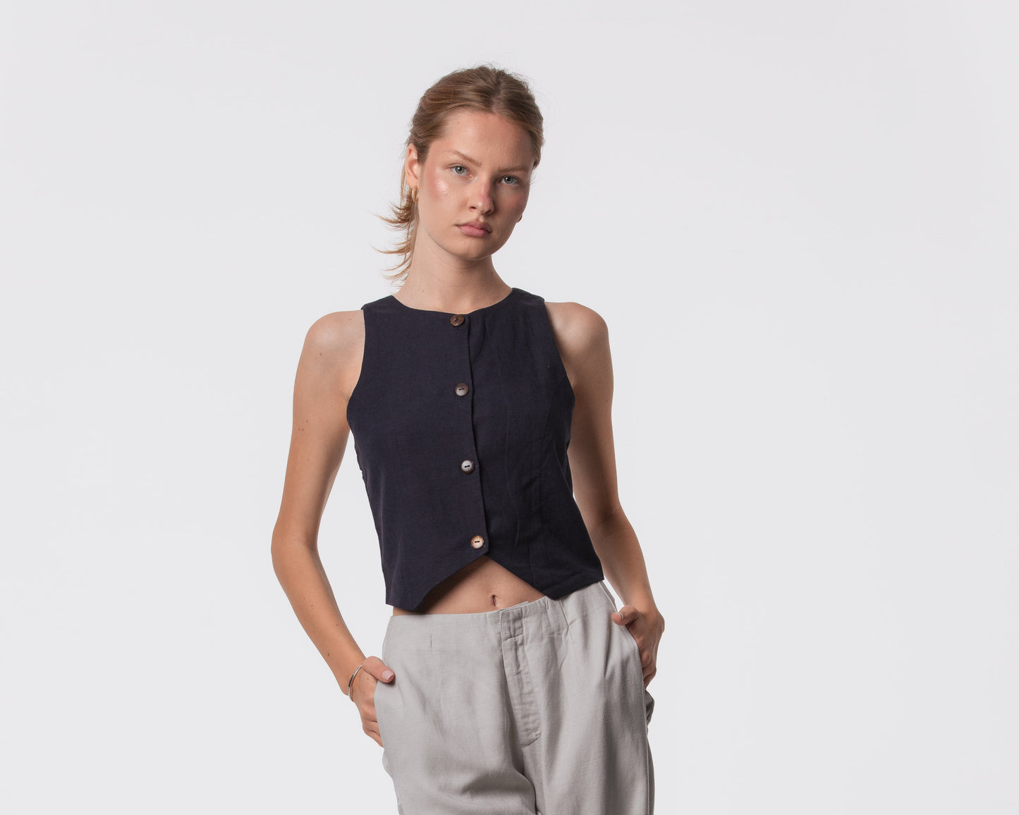 The Rachel Linen Blend Vest