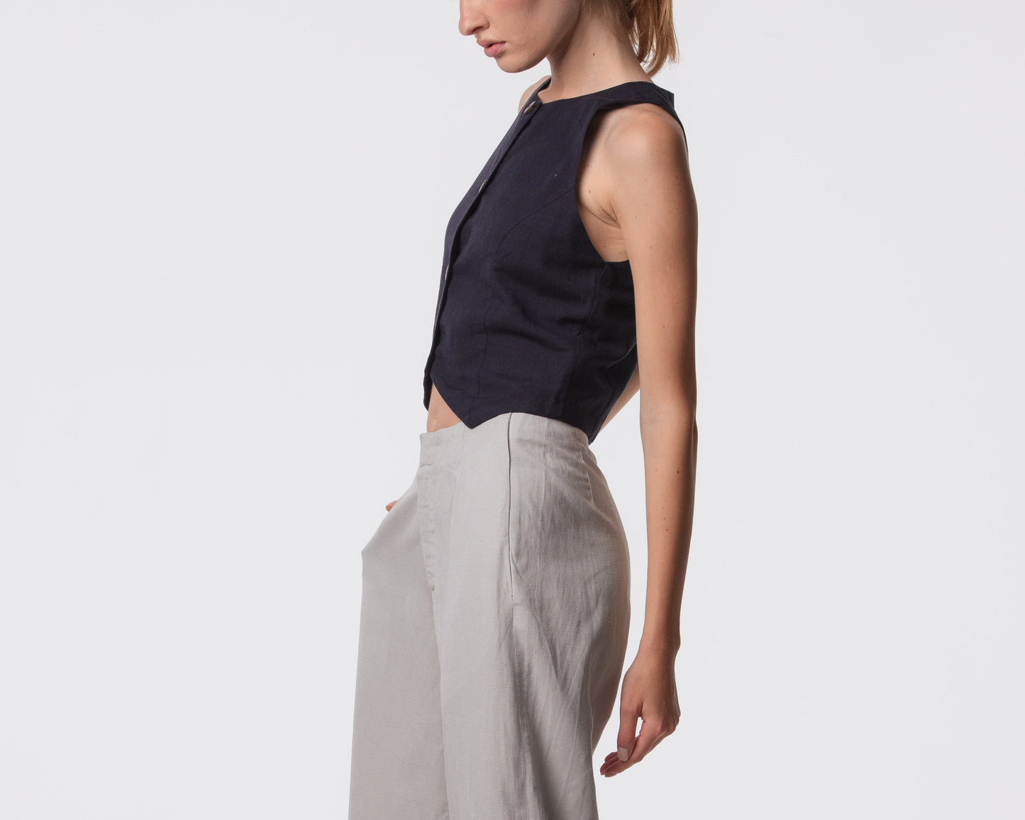 The Rachel Linen Blend Vest