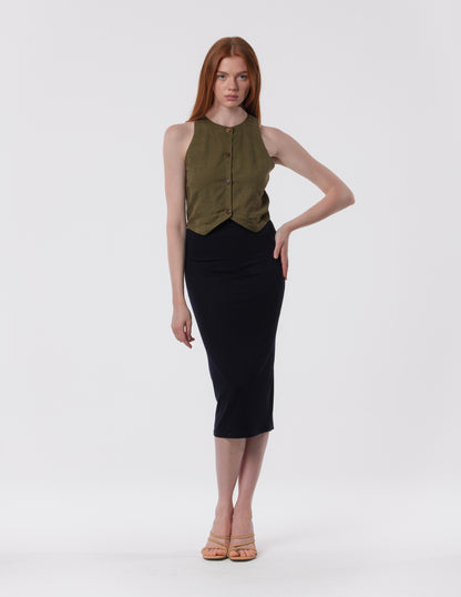 The Rachel Linen Blend Vest