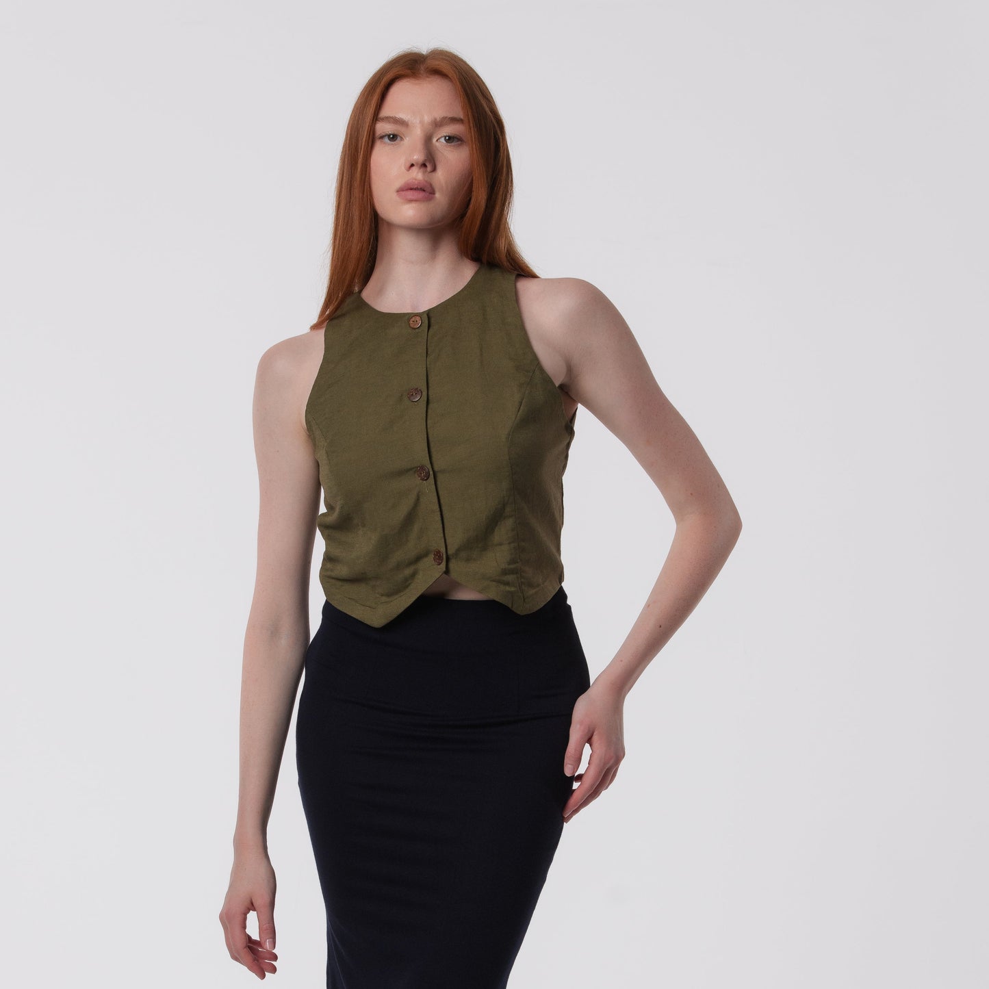 The Rachel Linen Blend Vest