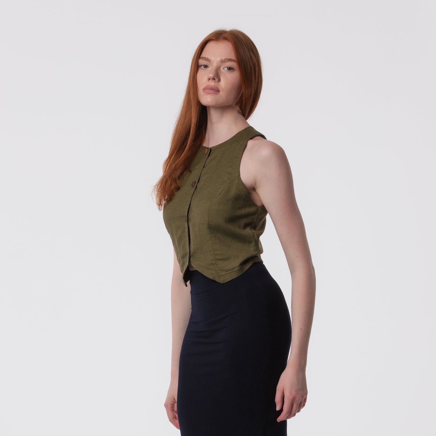 The Rachel Linen Blend Vest