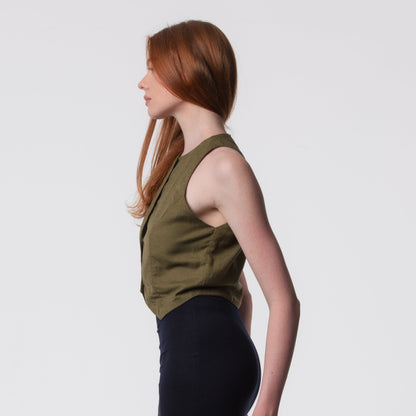 The Rachel Linen Blend Vest