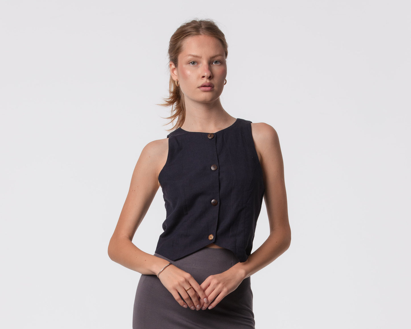 The Rachel Linen Blend Vest
