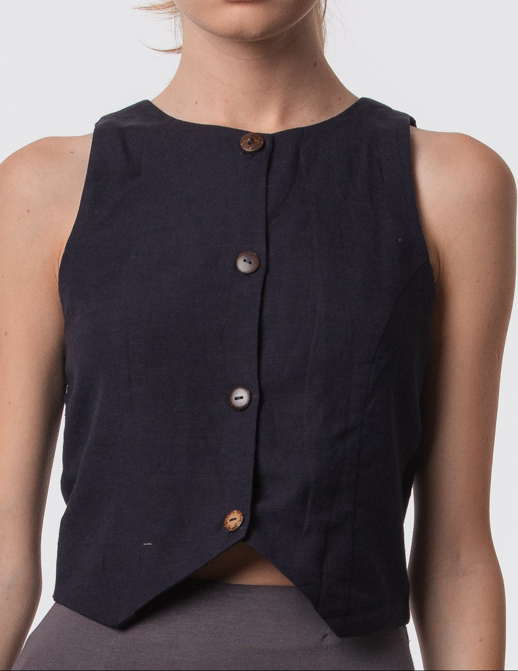 The Rachel Linen Blend Vest