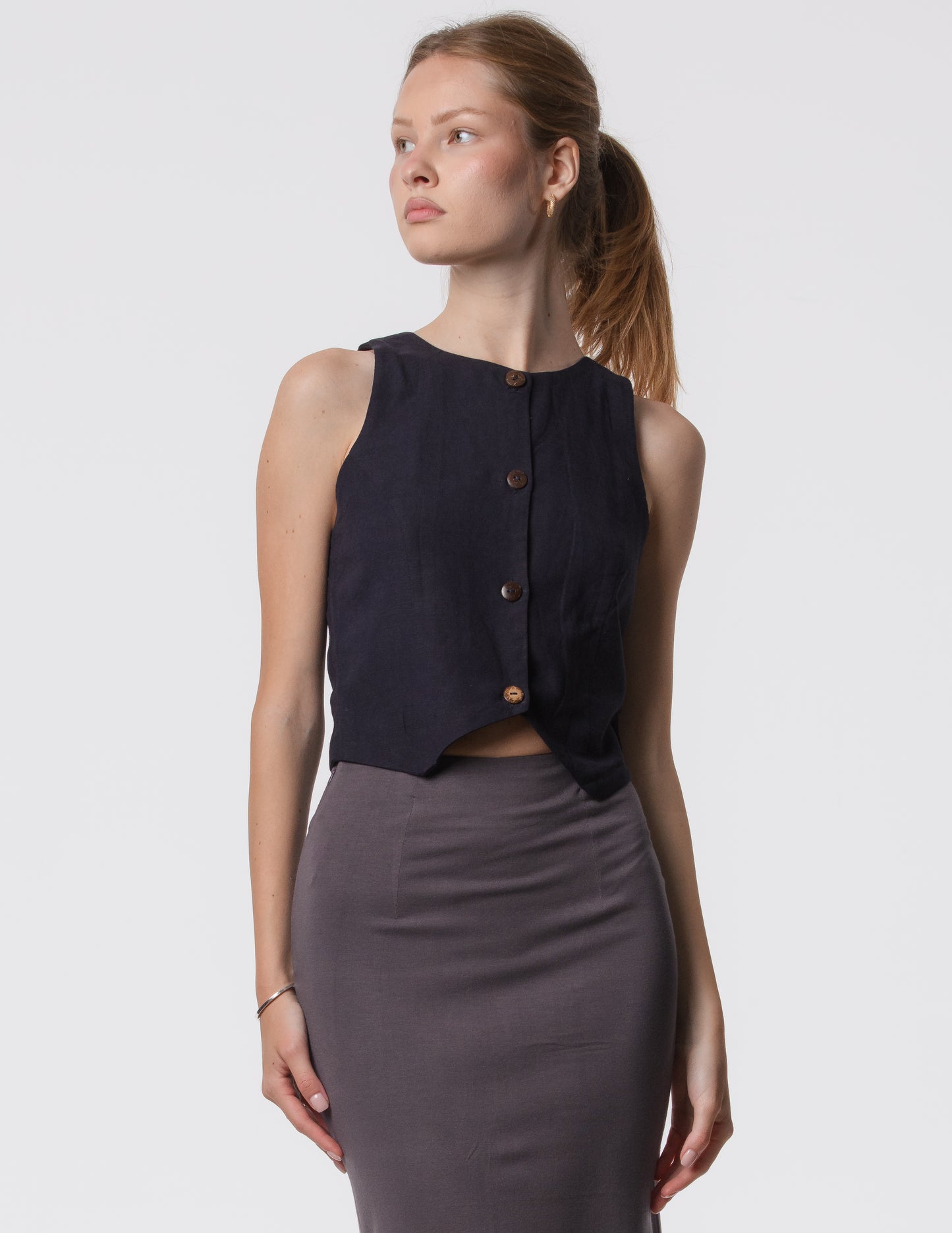 The Rachel Linen Blend Vest