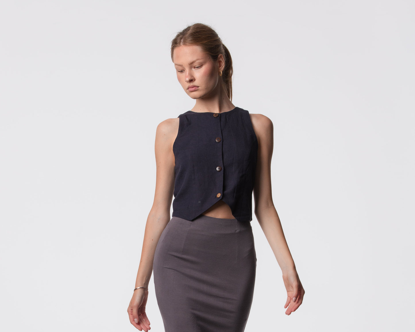 The Rachel Linen Blend Vest