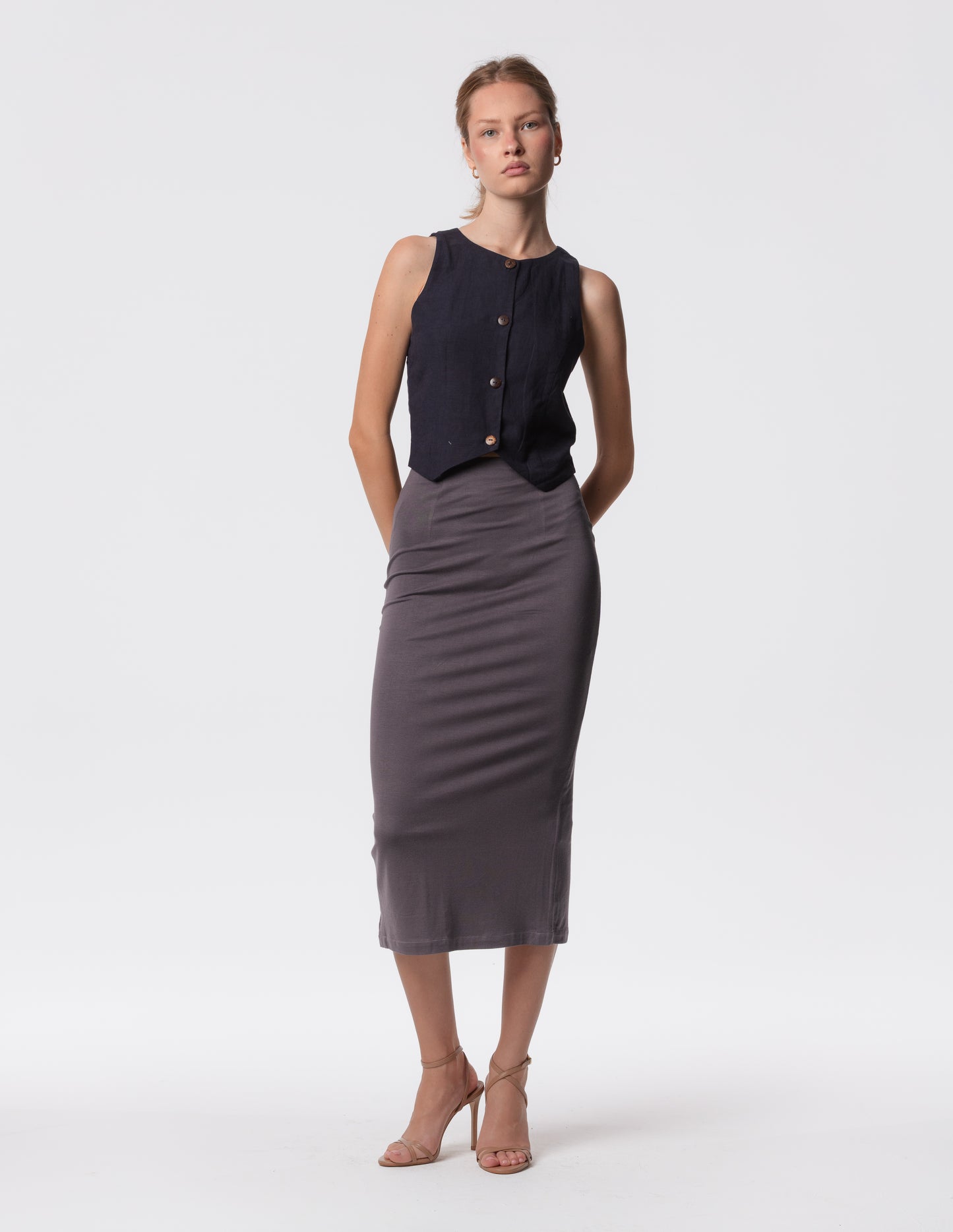 The Rachel Linen Blend Vest