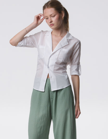 The Apartment Pants – High-Rise Wide-Leg Linen Blend Pants