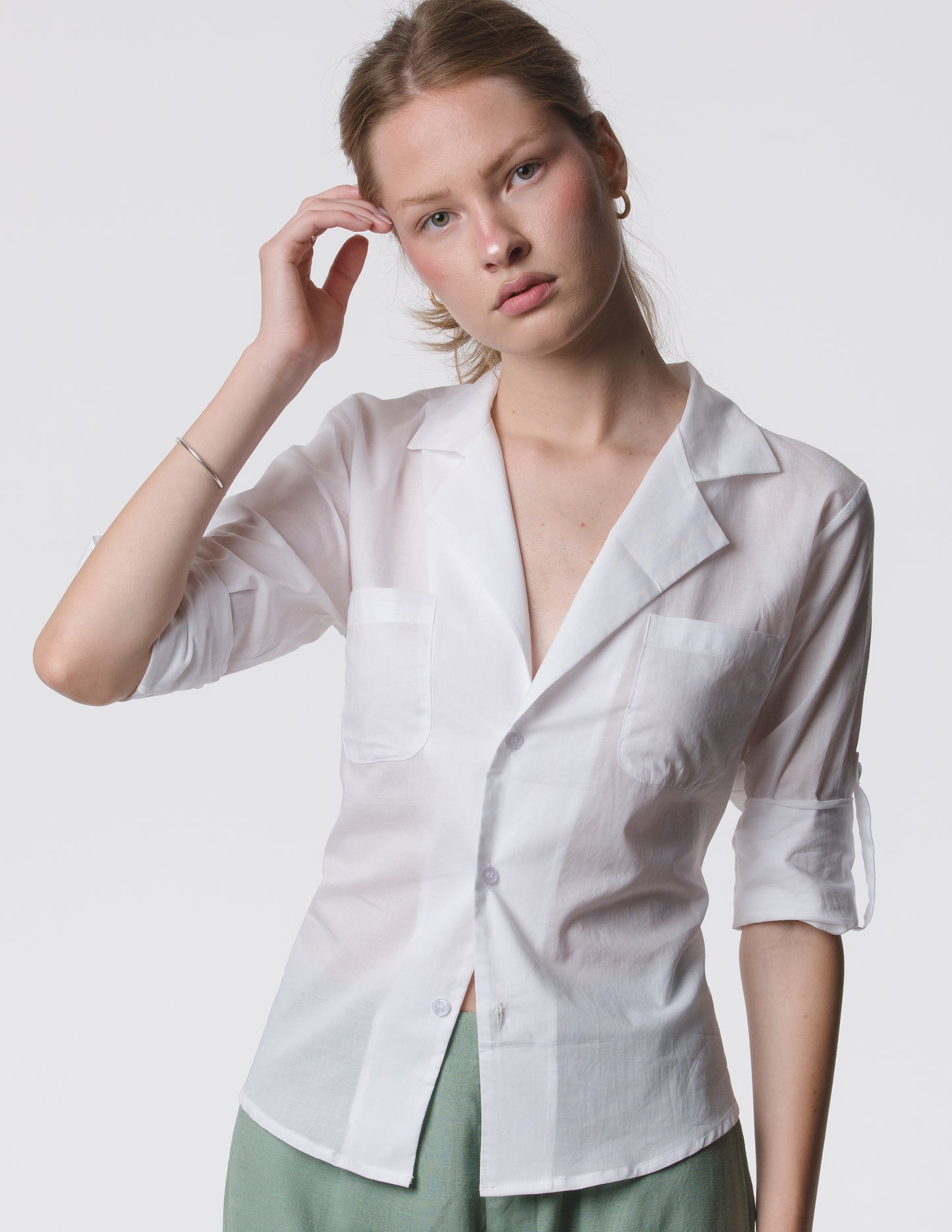 The Apartment Pants – High-Rise Wide-Leg Linen Blend Pants