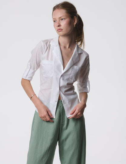 The Apartment Pants – High-Rise Wide-Leg Linen Blend Pants