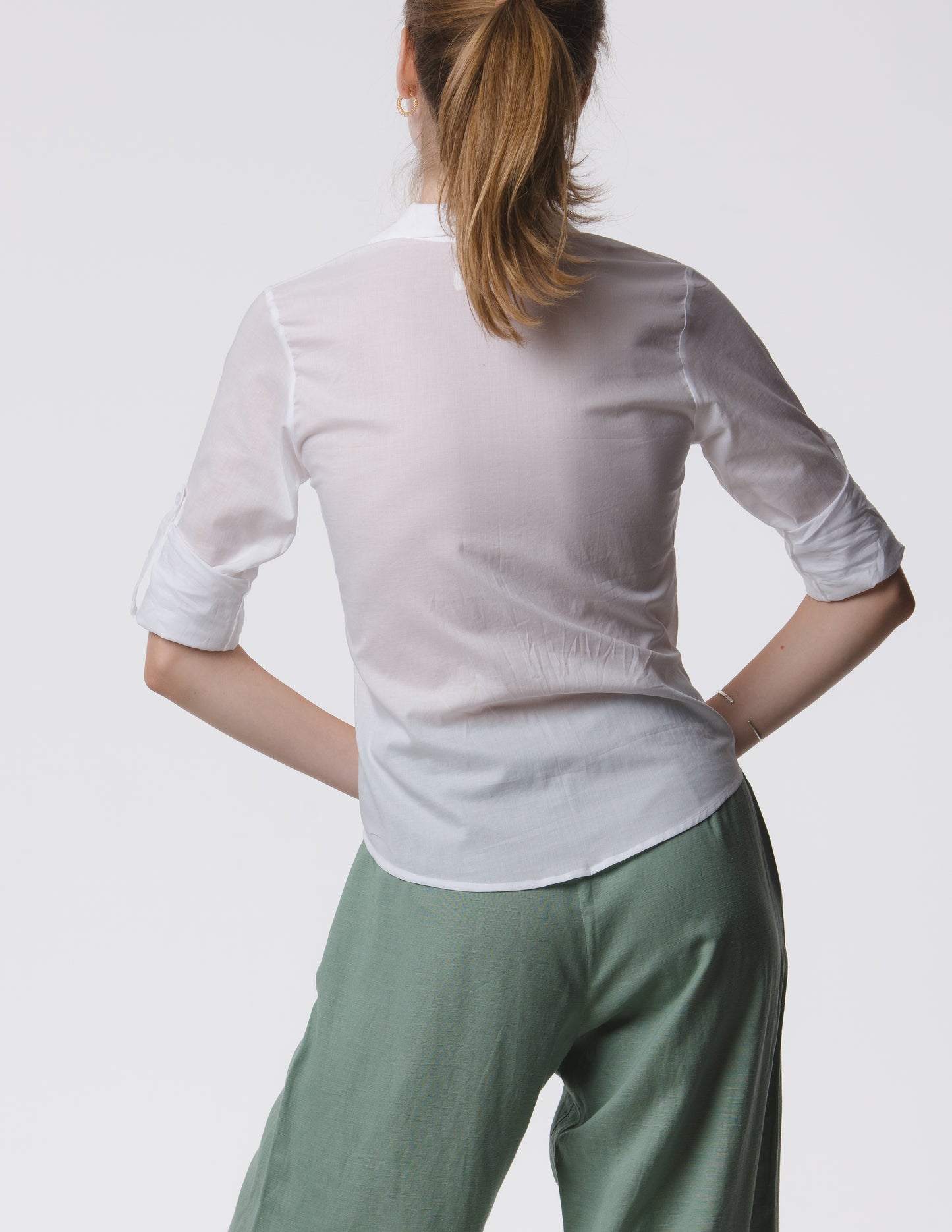 The Apartment Pants – High-Rise Wide-Leg Linen Blend Pants